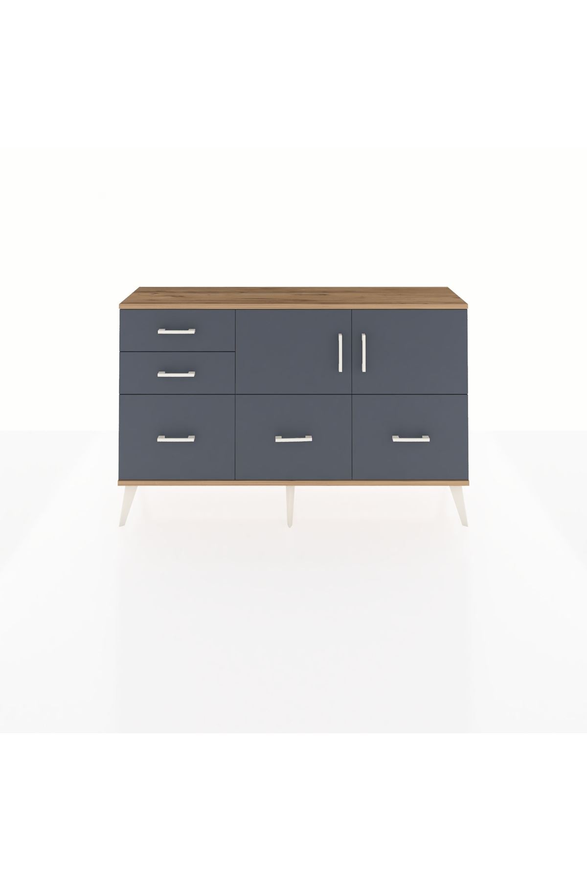 Arges Konsol 2 Raflı 5 Çekmeceli 2 Kapaklı 132x30x83 - S144M049V26A