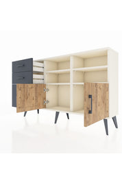 Arges Konsol 4 Raflı 3 Çekmeceli 2 Kapaklı 132x30x83 - S144M050V02A