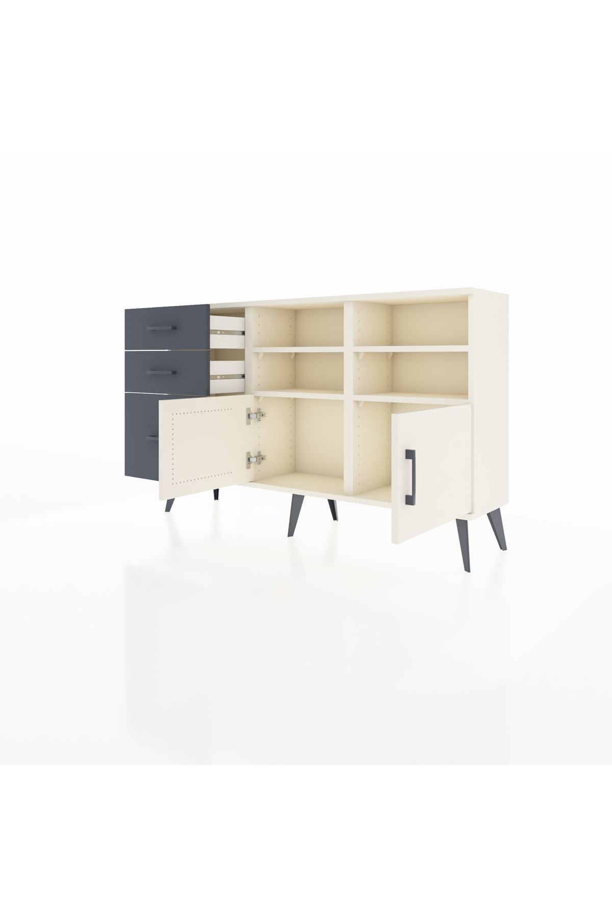 Arges Konsol 4 Raflı 3 Çekmeceli 2 Kapaklı 132x30x83 - S144M050V05A