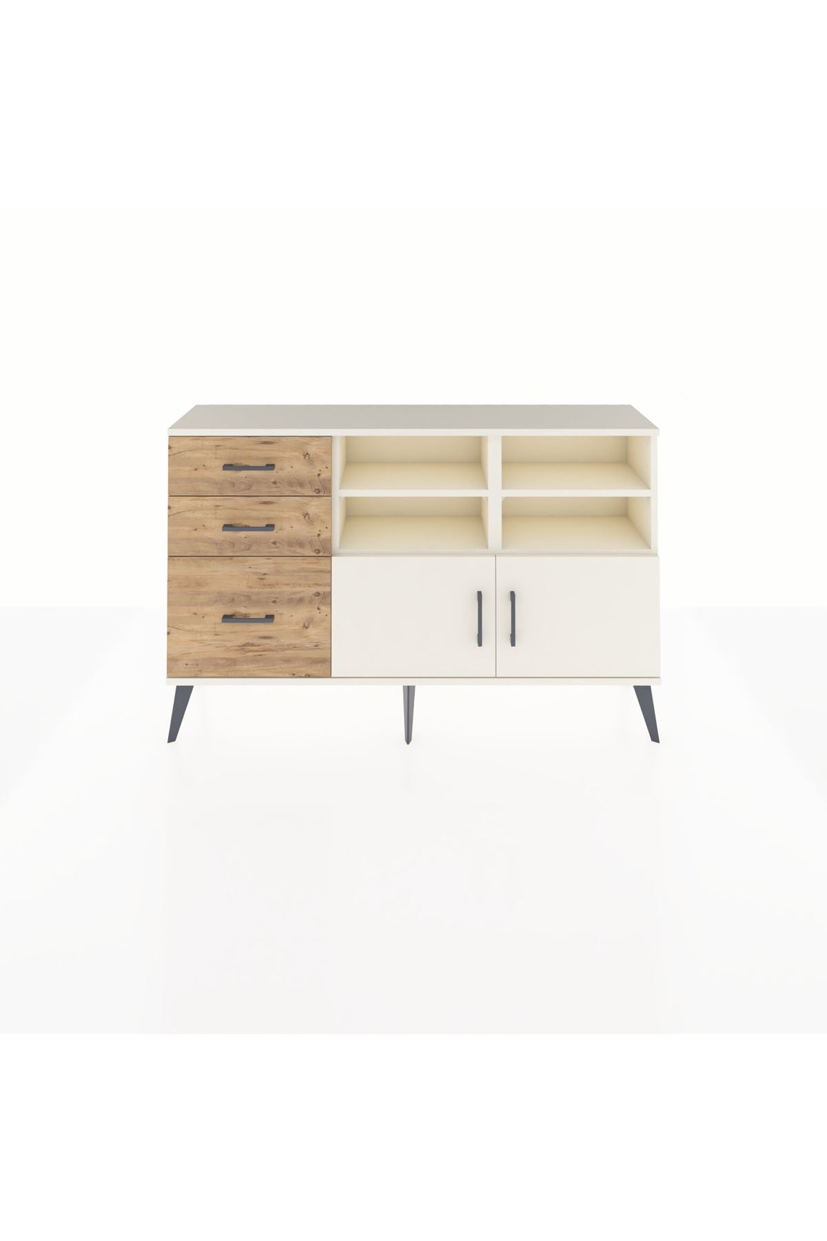 Arges Konsol 4 Raflı 3 Çekmeceli 2 Kapaklı 132x30x83 - S144M050V06A