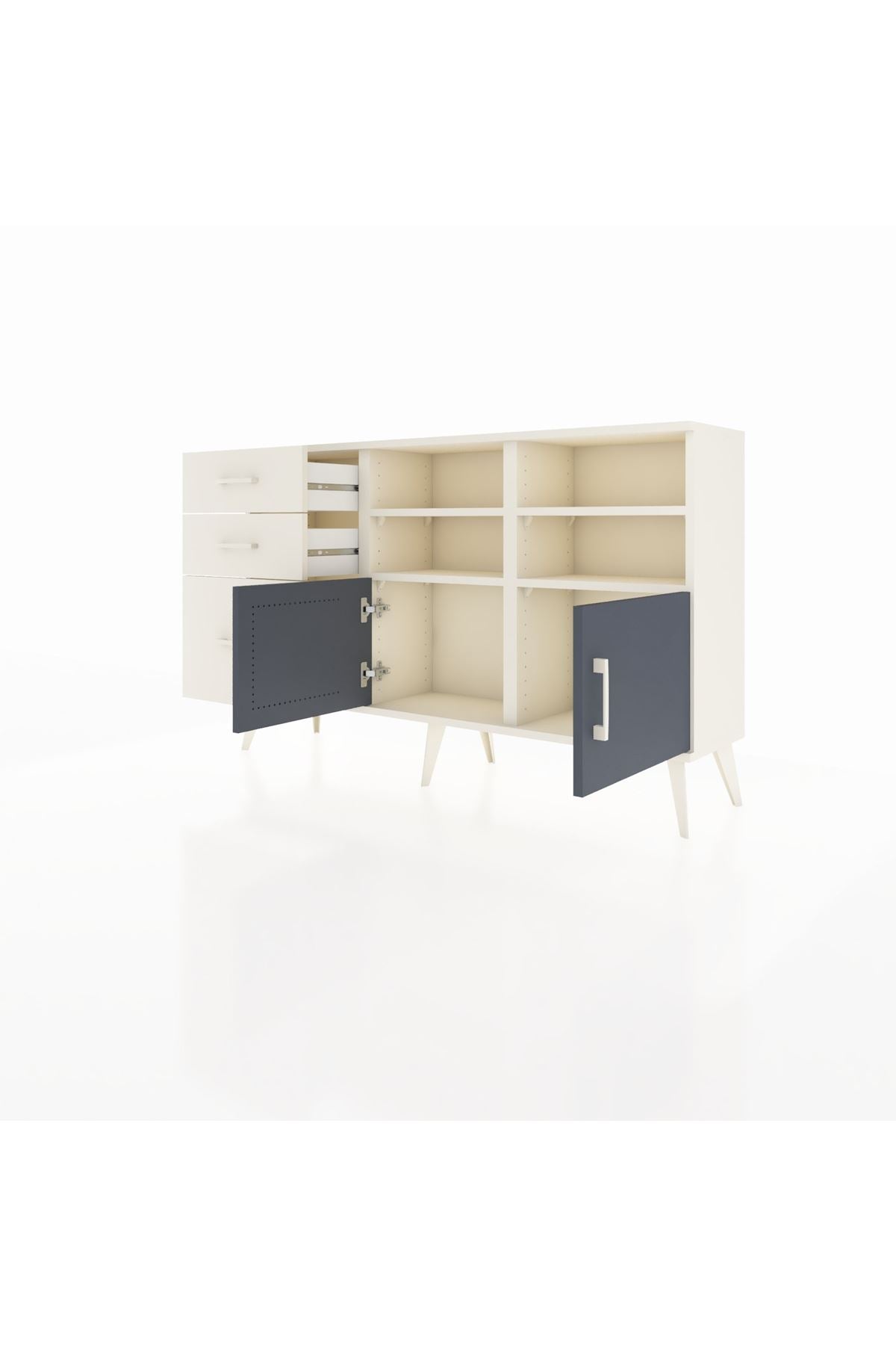 Arges Konsol 4 Raflı 3 Çekmeceli 2 Kapaklı 132x30x83 - S144M050V07A