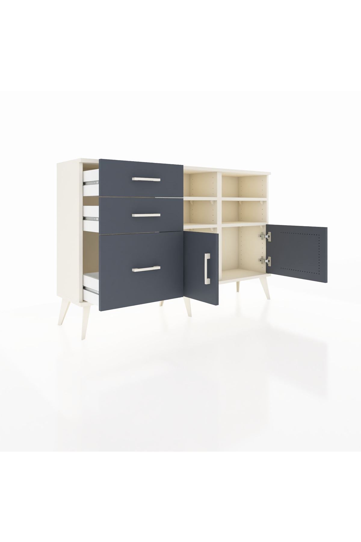 Arges Konsol 4 Raflı 3 Çekmeceli 2 Kapaklı 132x30x83 - S144M050V08A