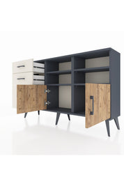 Arges Konsol 4 Raflı 3 Çekmeceli 2 Kapaklı 132x30x83 - S144M050V10A