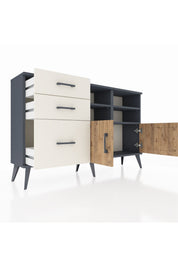 Arges Konsol 4 Raflı 3 Çekmeceli 2 Kapaklı 132x30x83 - S144M050V10A