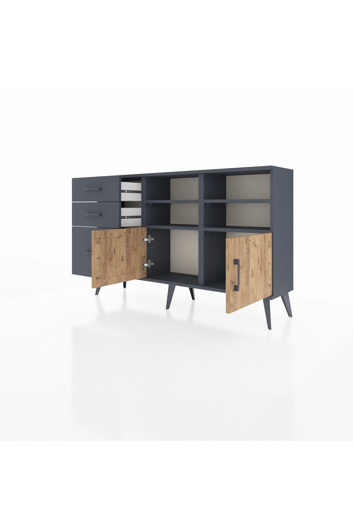 Arges Konsol 4 Raflı 3 Çekmeceli 2 Kapaklı 132x30x83 - S144M050V11A