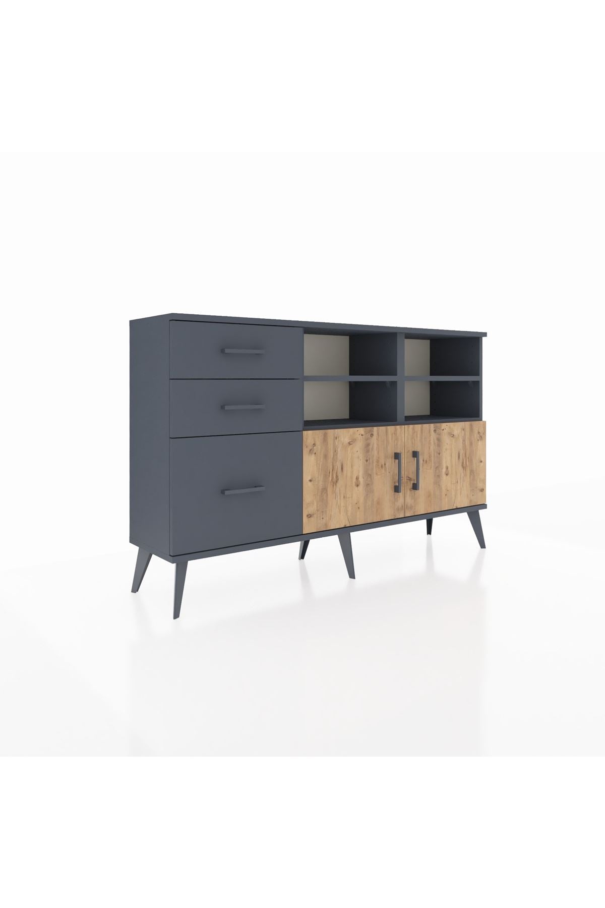 Arges Konsol 4 Raflı 3 Çekmeceli 2 Kapaklı 132x30x83 - S144M050V11A