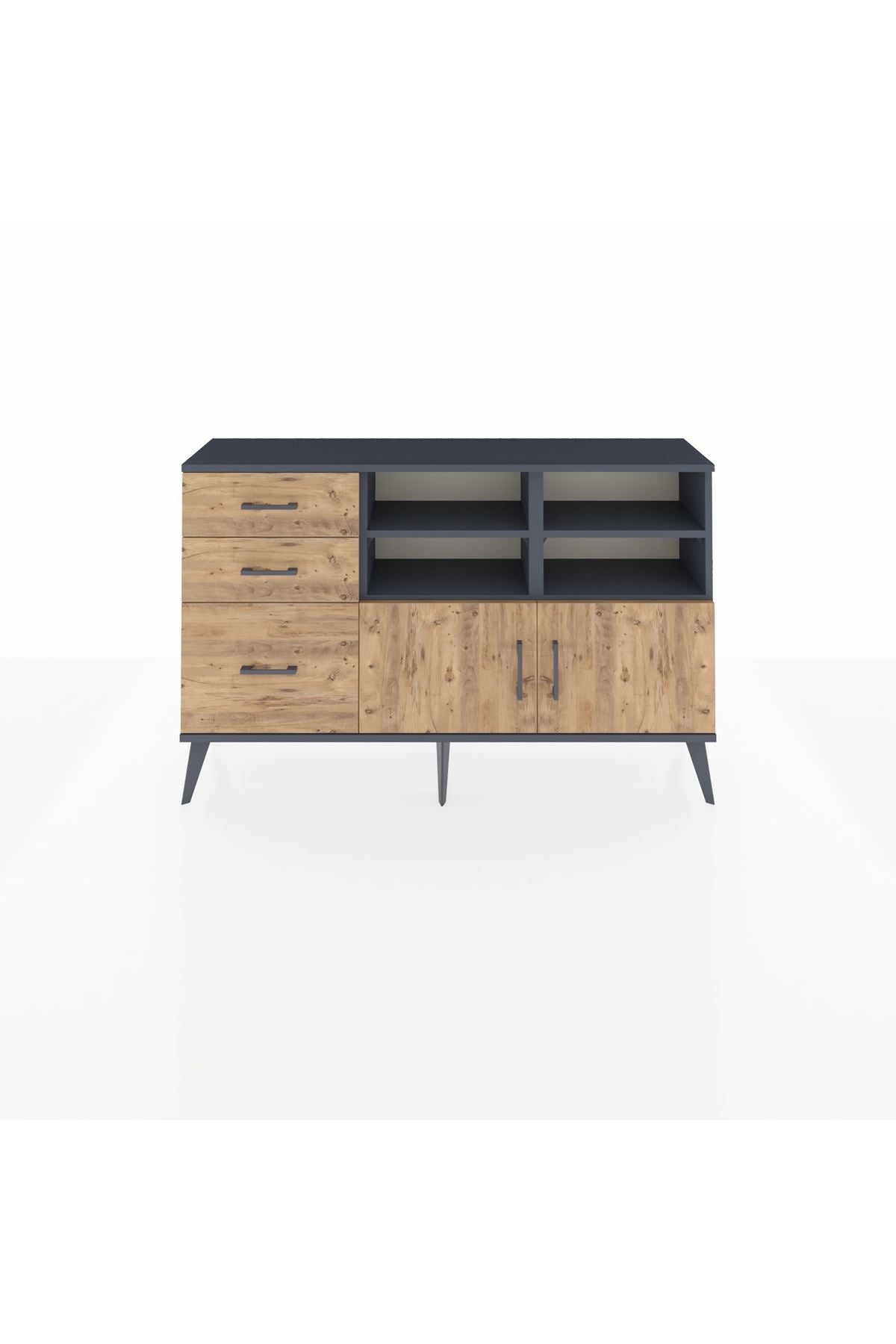 Arges Konsol 4 Raflı 3 Çekmeceli 2 Kapaklı 132x30x83 - S144M050V12A