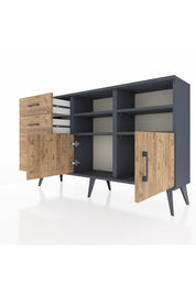 Arges Konsol 4 Raflı 3 Çekmeceli 2 Kapaklı 132x30x83 - S144M050V12A
