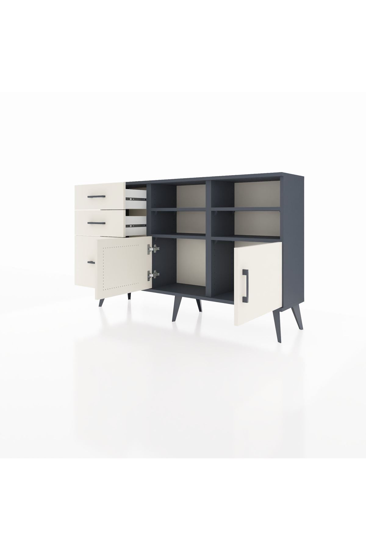 Arges Konsol 4 Raflı 3 Çekmeceli 2 Kapaklı 132x30x83 - S144M050V13A