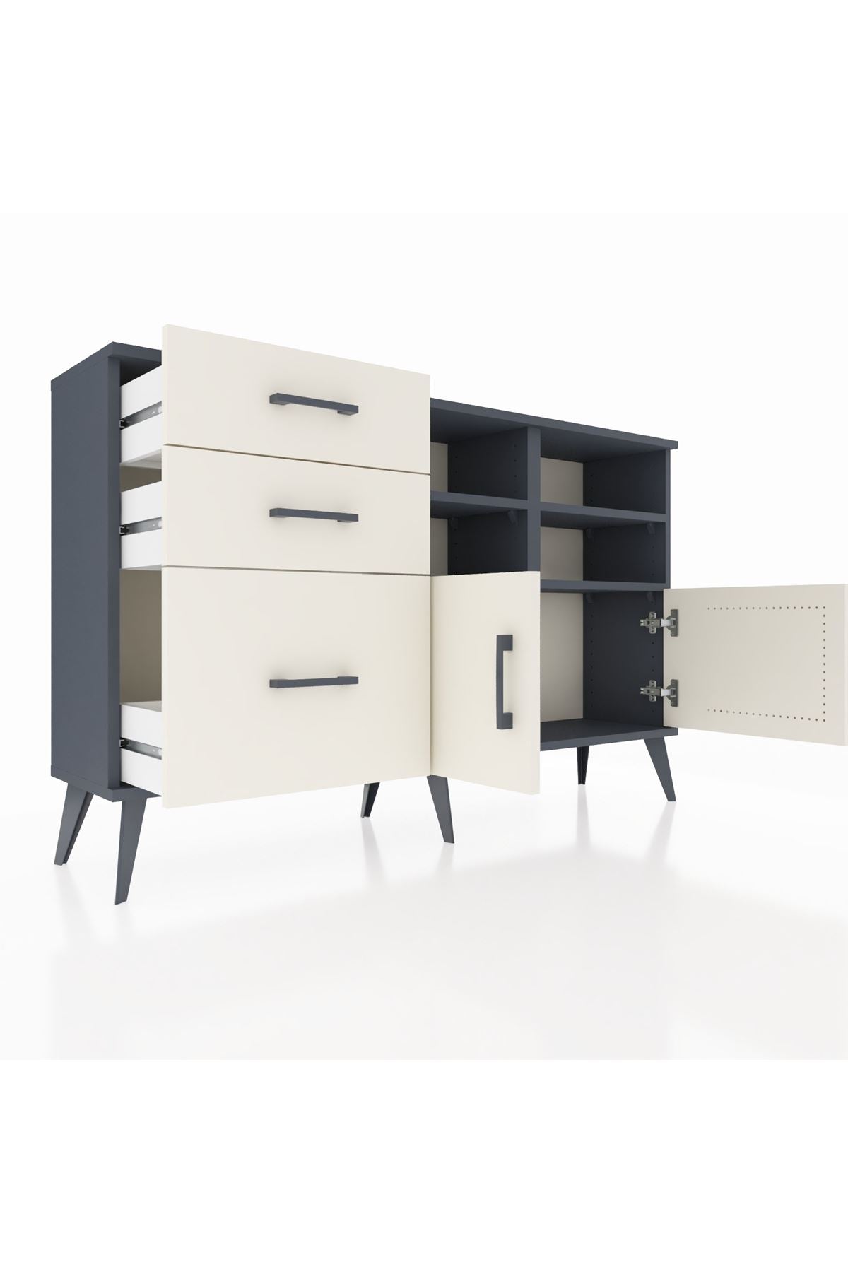 Arges Konsol 4 Raflı 3 Çekmeceli 2 Kapaklı 132x30x83 - S144M050V13A