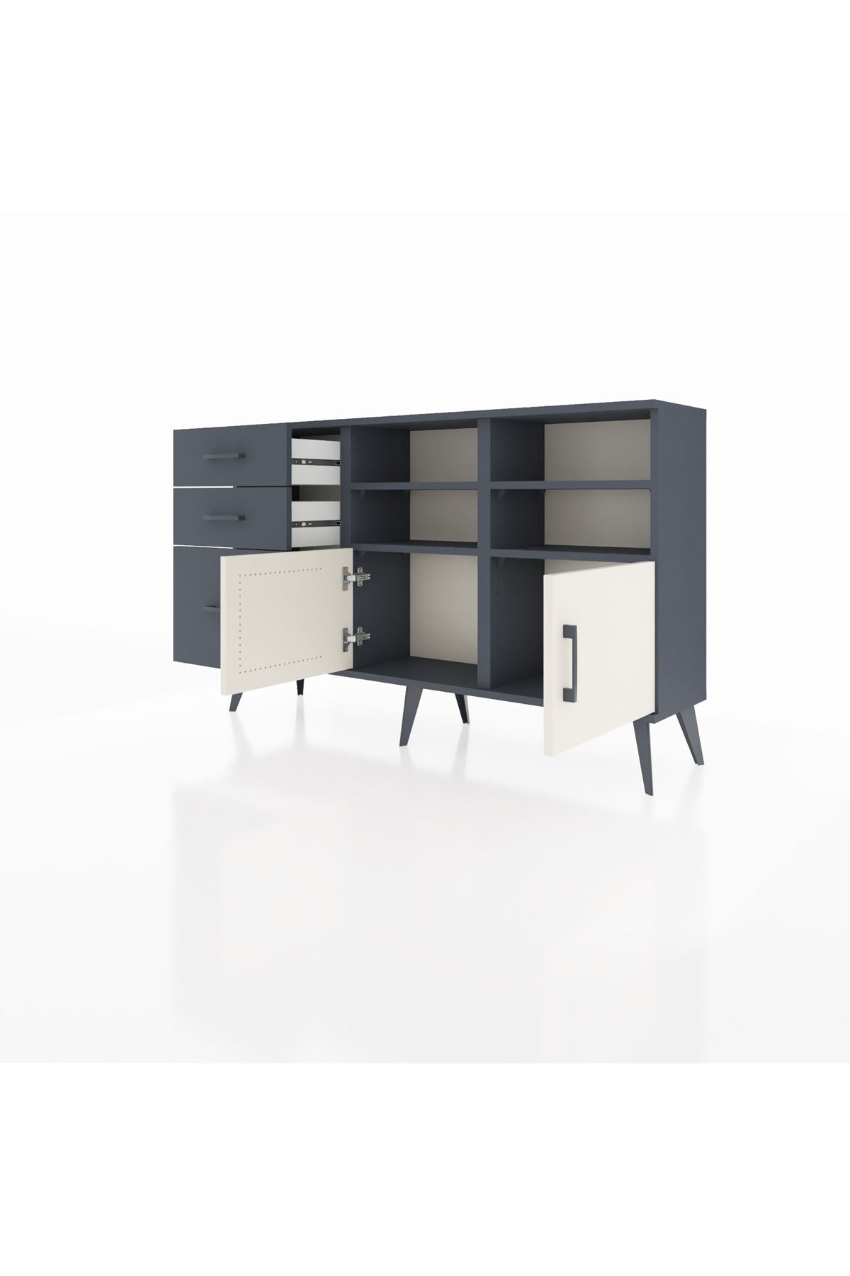 Arges Konsol 4 Raflı 3 Çekmeceli 2 Kapaklı 132x30x83 - S144M050V14A