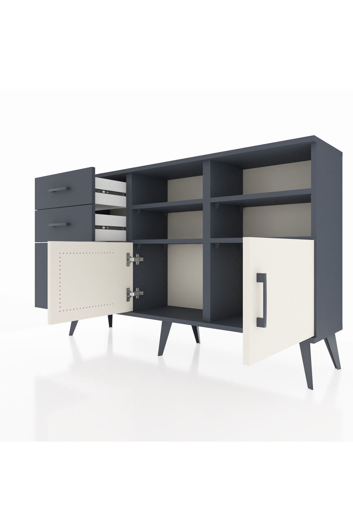 Arges Konsol 4 Raflı 3 Çekmeceli 2 Kapaklı 132x30x83 - S144M050V14A