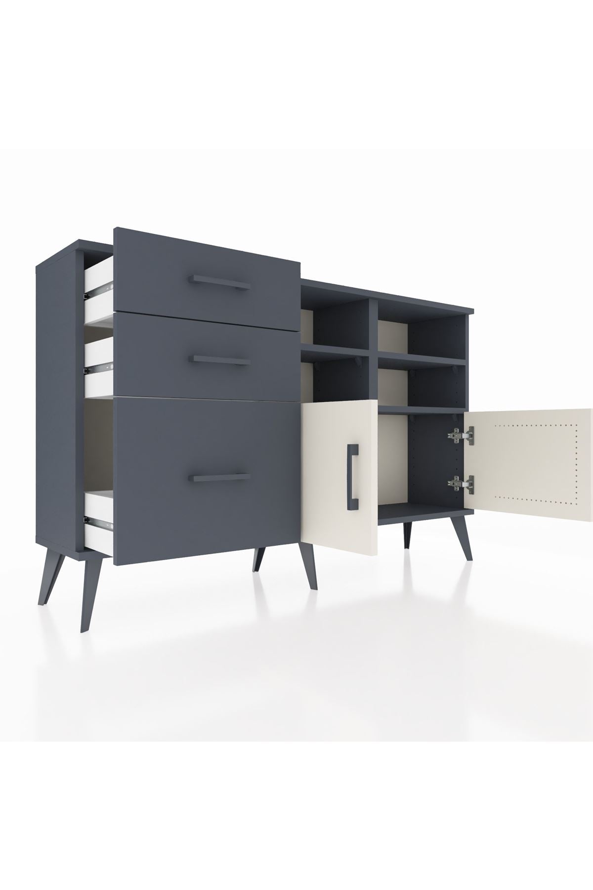 Arges Konsol 4 Raflı 3 Çekmeceli 2 Kapaklı 132x30x83 - S144M050V14A