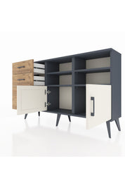 Arges Konsol 4 Raflı 3 Çekmeceli 2 Kapaklı 132x30x83 - S144M050V15A