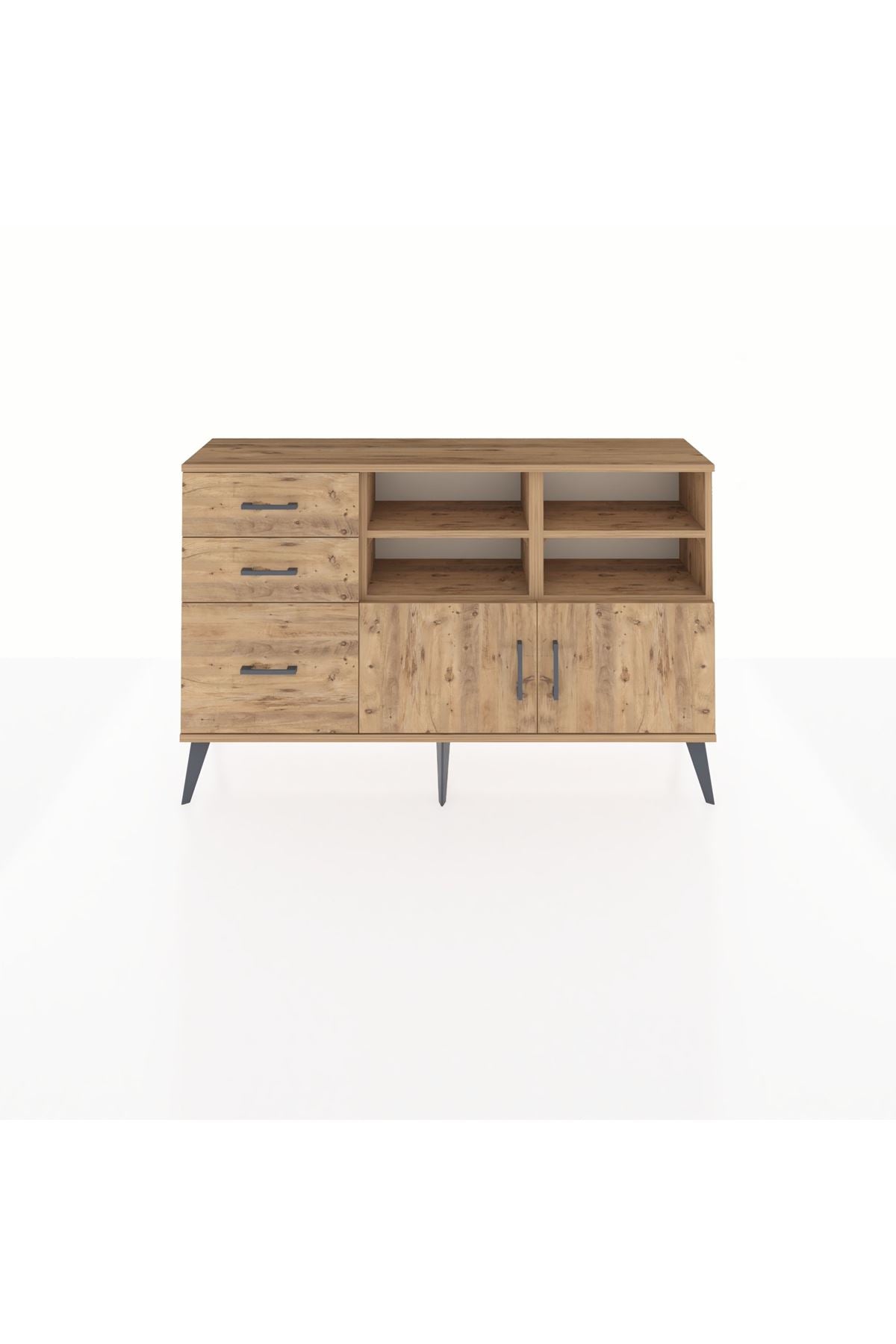 Arges Konsol 4 Raflı 3 Çekmeceli 2 Kapaklı 132x30x83 - S144M050V21A