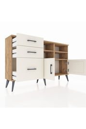 Arges Konsol 4 Raflı 3 Çekmeceli 2 Kapaklı 132x30x83 - S144M050V22A
