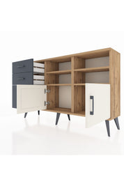 Arges Konsol 4 Raflı 3 Çekmeceli 2 Kapaklı 132x30x83 - S144M050V23A