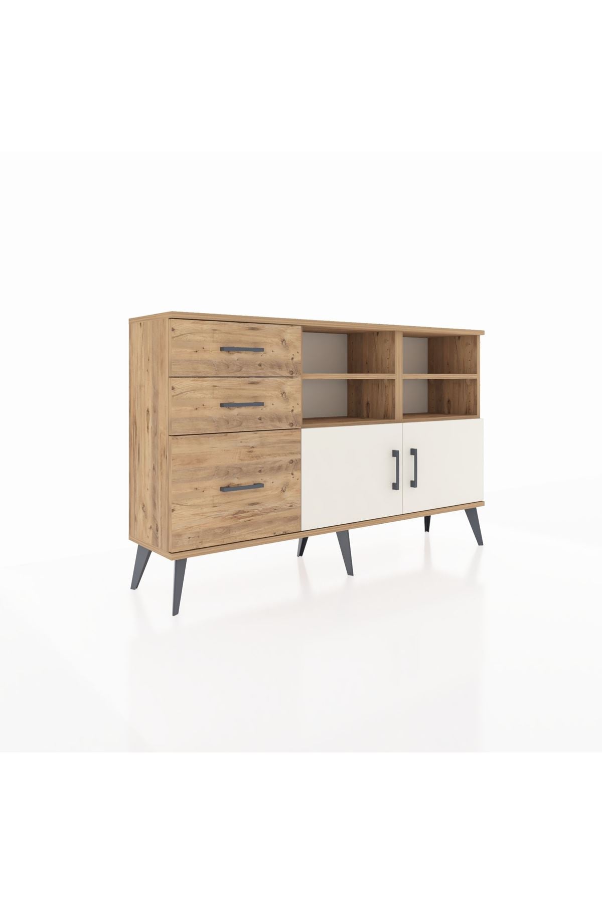 Arges Konsol 4 Raflı 3 Çekmeceli 2 Kapaklı 132x30x83 - S144M050V24A