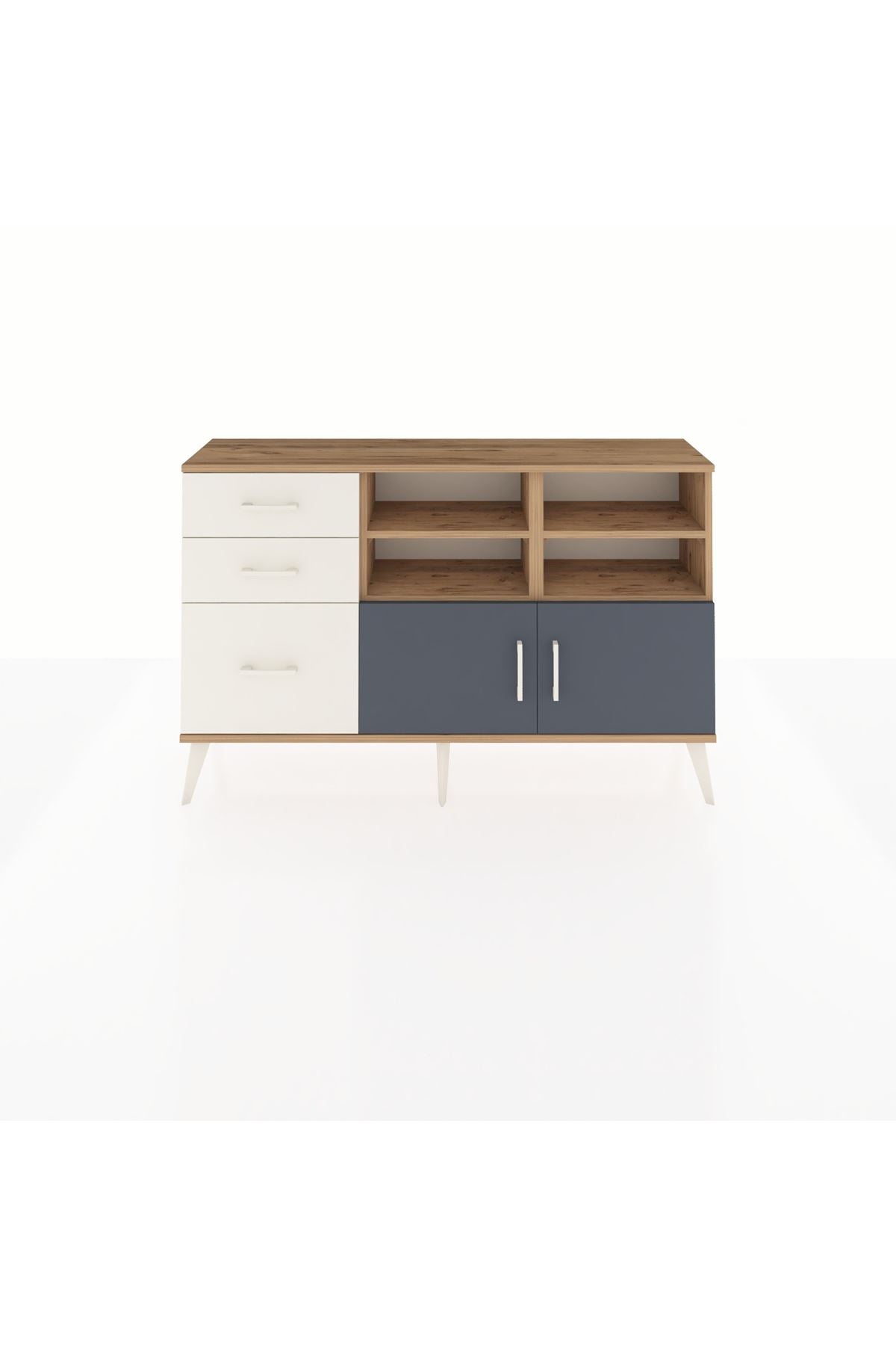 Arges Konsol 4 Raflı 3 Çekmeceli 2 Kapaklı 132x30x83 - S144M050V25A