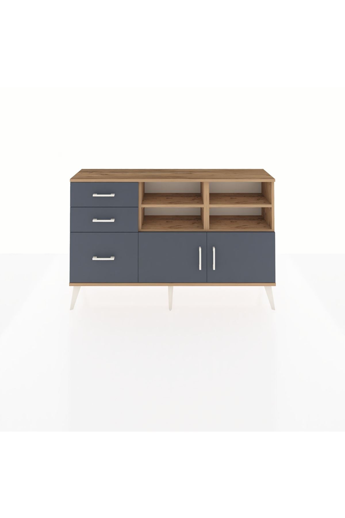 Arges Konsol 4 Raflı 3 Çekmeceli 2 Kapaklı 132x30x83 - S144M050V26A